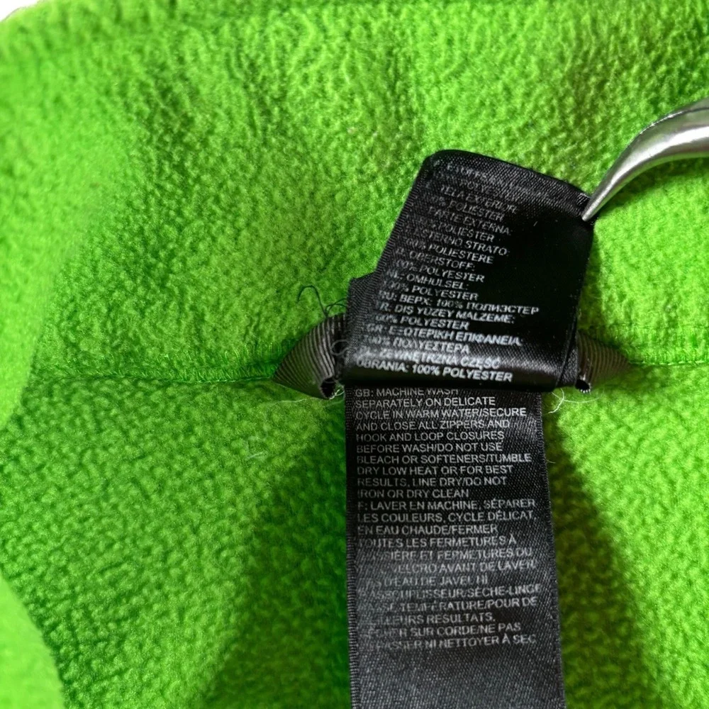 VTG‎ North Face Boys M 10/12 Full Zip Fleece Jacket Lime Green Coat GorpCore